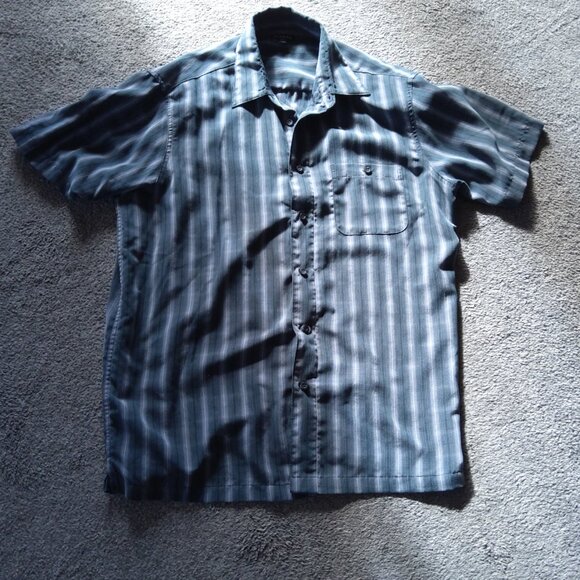 GEORGE BRAND GREY STRIPE BUTTON DOWN SHIRT - Picture 1 of 2